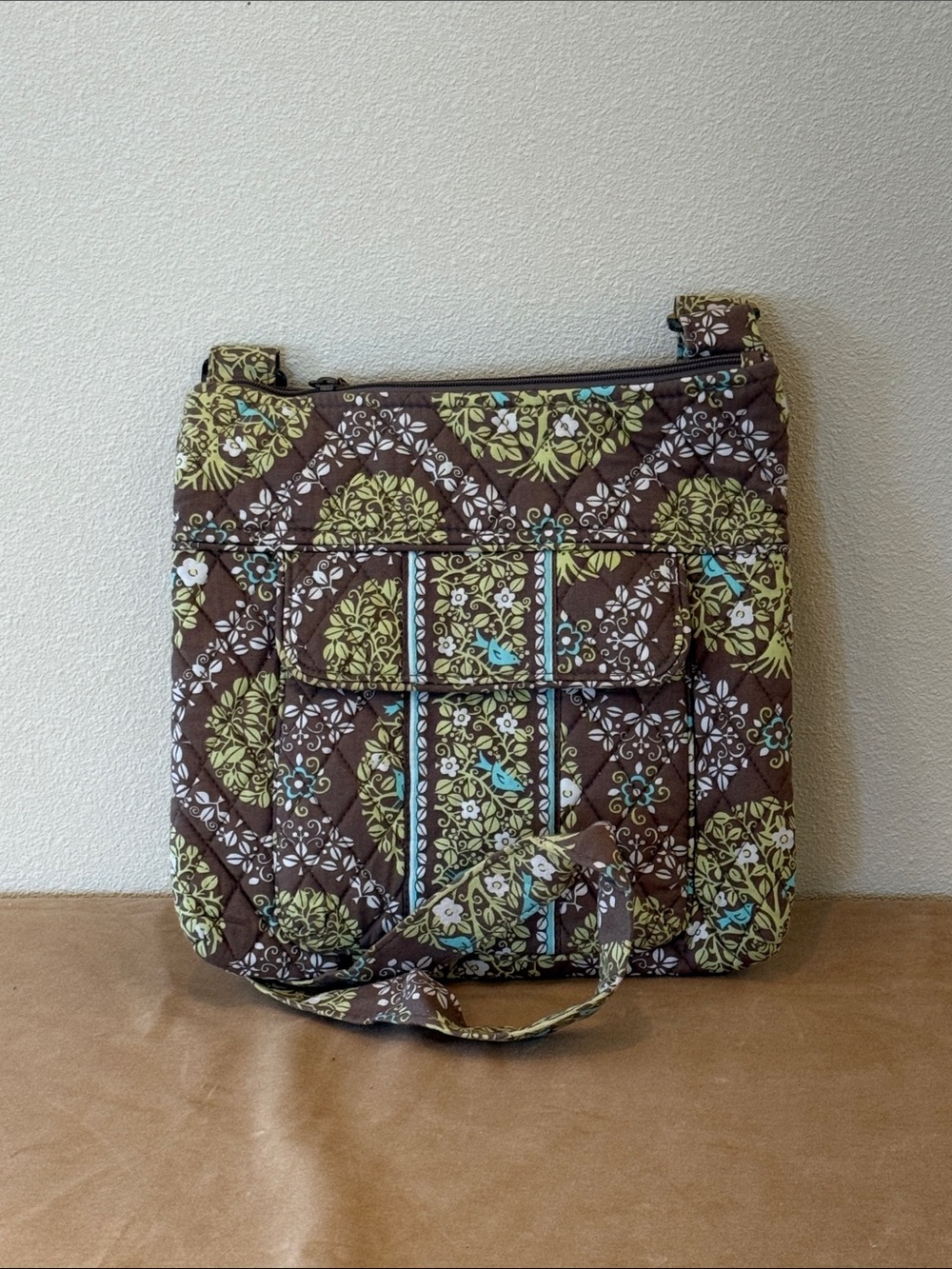 Vera Bradley Brown, Green & Teal Quilted Crossbody Bag